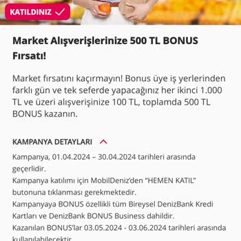 Denizbank Kampanya Bonuslarının Verilmemesi