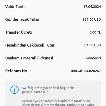 Nkolay Habersiz 35 Dolar SWİFT Ücreti Aldı!
