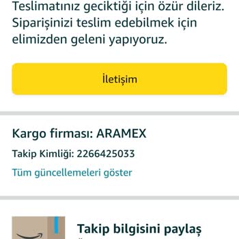 Aramex Yurt Dışı Sipariş Ürünüm Türkiye De Ama 20 Gündür Elime Ulaşmadı