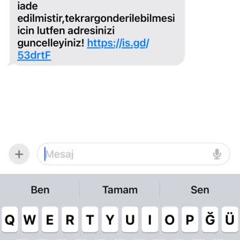 Yurtiçi Kargo Şüpheli Mesaj Alınması