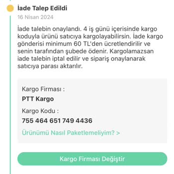 Dolap Uygulaması İade Kargo Ücreti