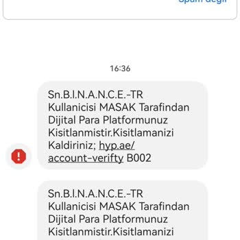 Binance MASAK Tarafından Kısıtlama Mesajı