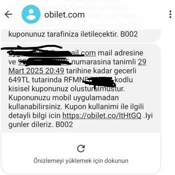Obilet Kupon Kodu Hatası