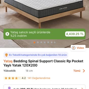 Yataş Bedding Spinal Sports Yay Atması
