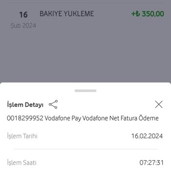 Vodafone Pay İlk Fatura %50 İade Tutarının Ödenmemiş Olması