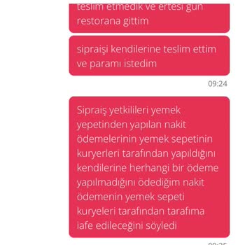 Yemek Sepeti İlgisizliği - Nakit İade Problemi