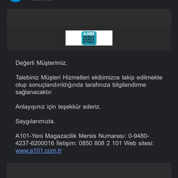 A101 İade Edilmek İstenen Ürünü Almaya Gelmediler