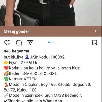 Butik Liva (İnstagram) Kalitesiz Ve Naylon Ürünler