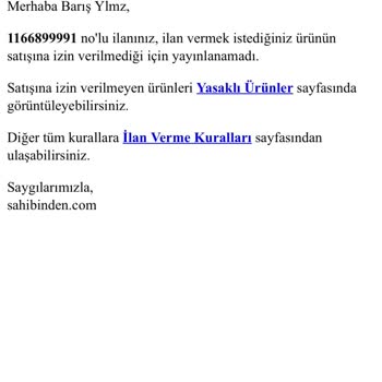 Sahibinden.com Keyfi Olarak İlanı Onaylamıyor.