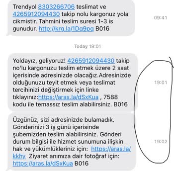 Aras Kargo Kargo Şirketi Şubesi Teslimat Sorunları