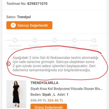 Trendyol Express Trendyolmilla Getirmediği Kargonun Ücretini İade Etmiyor...