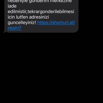 Kargo Üzerinden Gönderilmiş Mesaj.