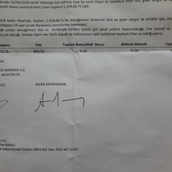 Yapı Kredi Kafasına Göre Faiz Gecikme Borcu