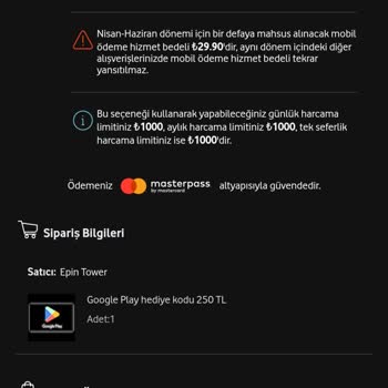 Vodafone Mobil Ödeme Sorunu