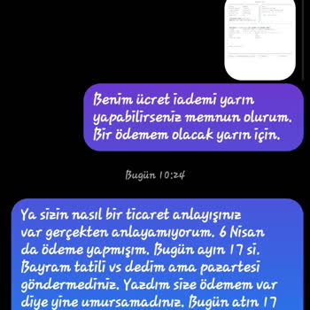 Seher Akgül İptal Ettiğim Siparişimin Ücret İadesini Alamıyorum