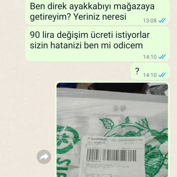 Zarif Ayakkabı Farklı Ayakkabı Gönderimi Parayı Alıp Ayakkabıyı Alıp Cevap Vermiyor
