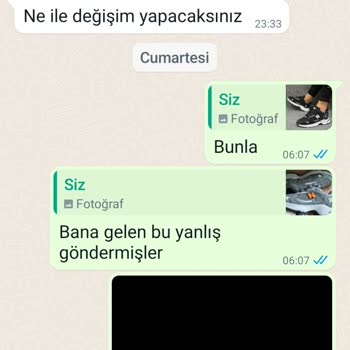 Zarif Ayakkabı Farklı Ayakkabı Gönderimi Parayı Alıp Ayakkabıyı Alıp Cevap Vermiyor