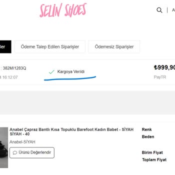 Selin Shoes İade İçin Destek İstiyorum