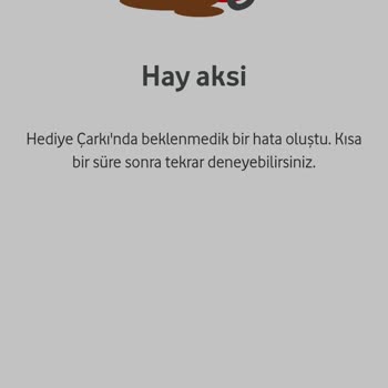 Vodafone Çarkı Çevirip Hata Veriyor,