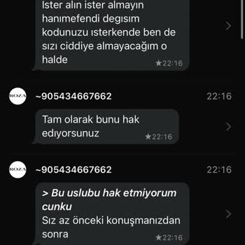 Roza Butik Hem Azarlıyor Hem De Değişim Ürününü Tarafıma Kargolamıyor!