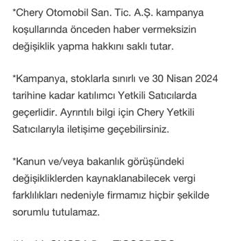 Chery 10.000 Tl Lik Hediye Akaryakıt Çekini Vermiyor.