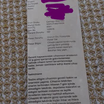 Siemens Çamaşır Makinesi Bir Hatadır
