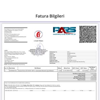 Pars Endüstri Fatura Geldi Ürün Yok