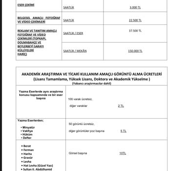TBMM Milli Saraylar 'ın Fahiş Fiyat Politikası