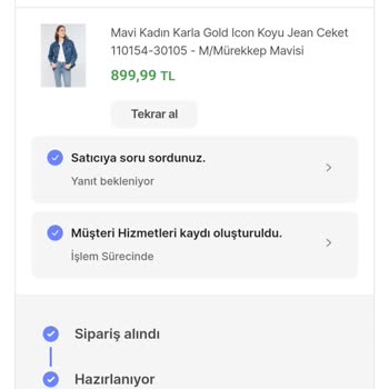 Hepsiburada Mavi Jean Ceket Siparişim!