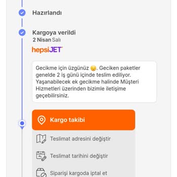 hepsiJET Kargo Günlerdir Gelmedi