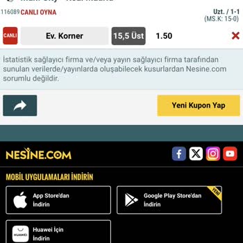 Nesine Korner Uzatmalara Dahil Değil Bilgisi Vermeden Kupon Kaybetmesi