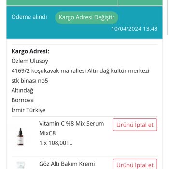 Doa Kozmetik Siparişlerimi Teslim Etmedi