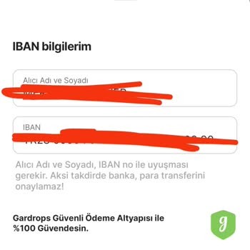 Gardrops Iban Ekleme Sorunu