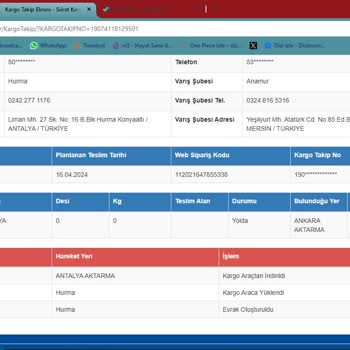 Türkiye Turu Yapan Ve Sürat Kargo'ya Emanet Edilen Kargom