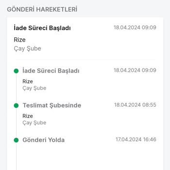 Rize Şubesi Trendyol Express Benimle Kargo Mağduriyeti