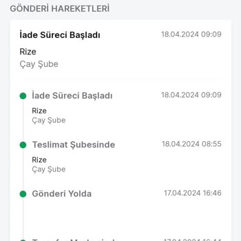 Rize Şubesi Trendyol Express Benimle Kargo Mağduriyeti