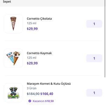 Getir Siparişi Erimiş Dondurmalar