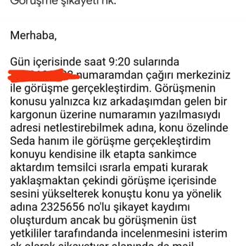 Yurtiçi Kargo Temsilci Görüşmesi Ses Yükseltmesi.