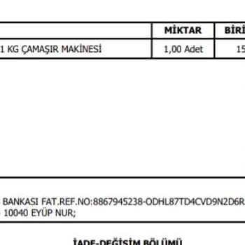 Cepte Şok/ Samsung Çamaşır Makinesi İade