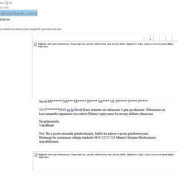 VakıfBank Şüpheli Mail Bildirim@vakifbank.com.tr