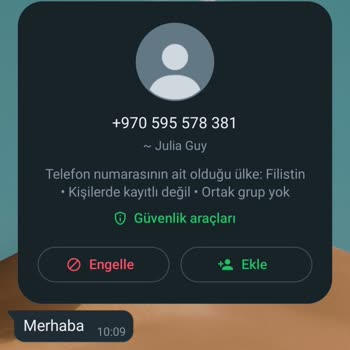 WhatsApp Yabancı Ülkeden Mesaj