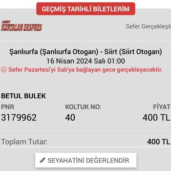 Kurtalan Ekspres Otobüs Biletine Gelen %75 Zam