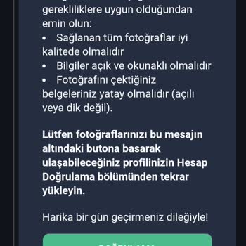 7Slots Hesap Doğrulama İşlemi Mağduriyetimin Giderilmesini Talep Ediyorum.