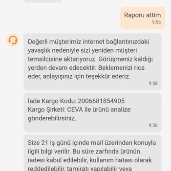 Trendyol İade Sürecinde Ceva Kargo Gecikmesi