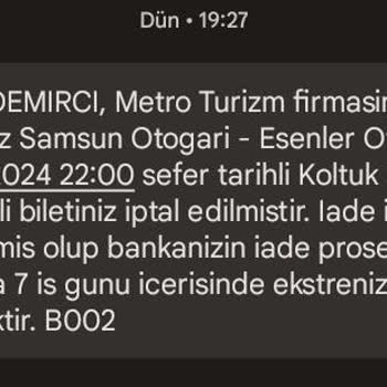 Obilet Para İadesi Sorunu