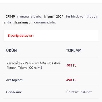 Öz Çeyiz (ozceyiz.com) Ürünüm Hakkında Geri Dönülmemesi