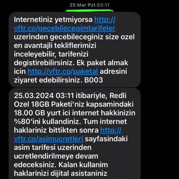 Vodafone Hızla Tükenen Kotalar Ve Çözüm Bekleyen Sorun