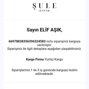 Şule Giyim Kargom Hala Ortada Yok