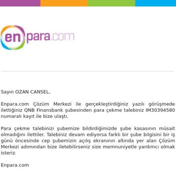 QNB Finansbank Enpara Hesabımdaki Doları Nakit Olarak Çekemiyorum