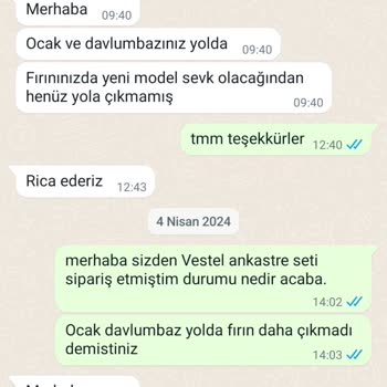 Vestel Satın Alınan Ankastre Setin Gönderilmemesi Şikayeti